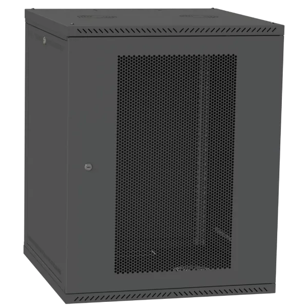 IPCOM 15U 600x600 Шафа телекомунікаційна двері перф(чорна)