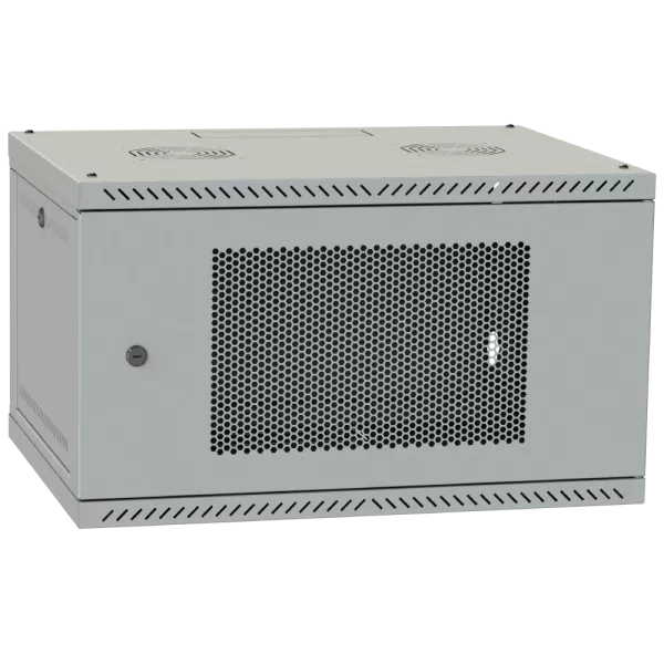 IPCOM 4U 600x350 двері перфорація (сіра) Шафа телекомунікаційна