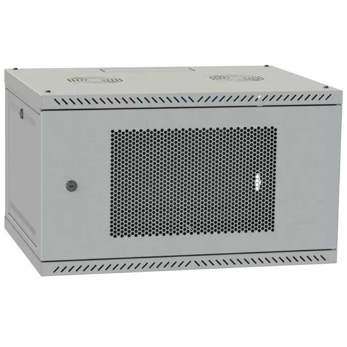 IPCOM 4U 600x350 двері перфорація (сіра) Шафа телекомунікаційна