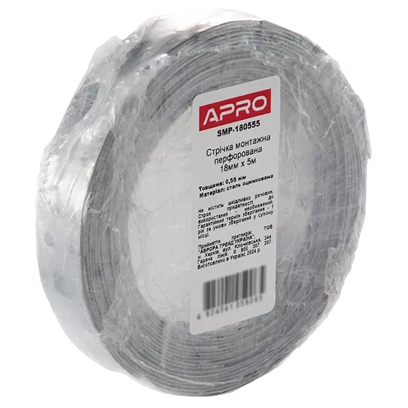 18х0,55 мм 10м Стрічка монтажна перфорована APRO