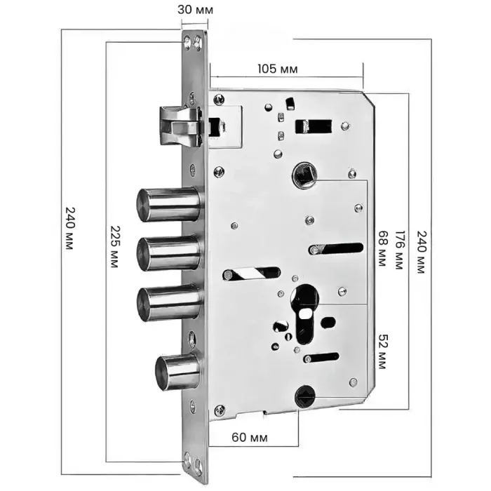PES Mortiza 66068 3х ригельный Корпус замка