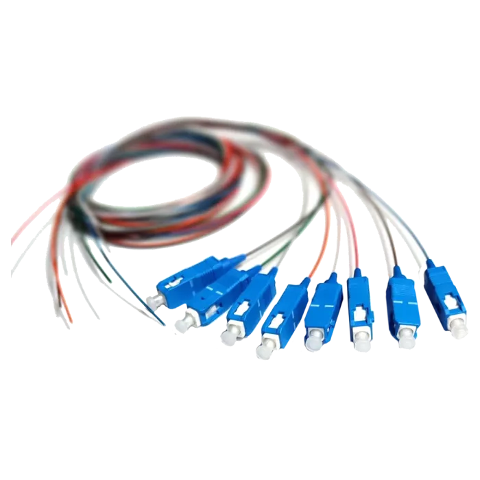 SM SC/UPC 1.5 m Easy strip для 8 вол. (Bl,Or,Gn,Br,Wh,Gr,Rd,Bk) Набір кольорових пігтейлів