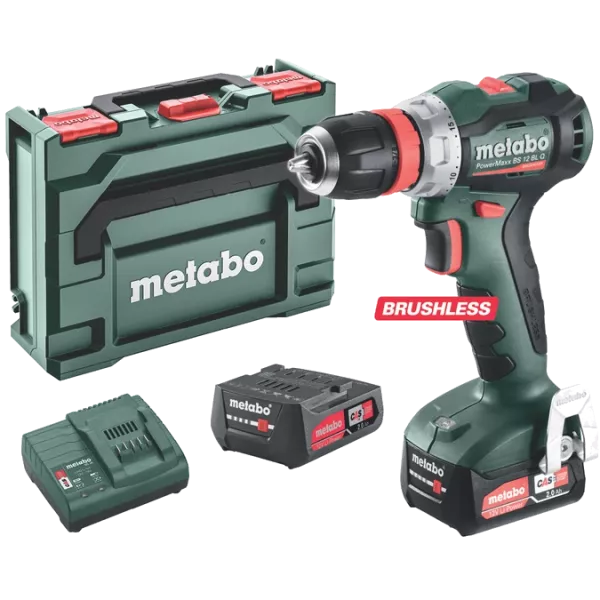 Metabo PowerMaxx BS 12 BL Q 12V 2x2Ah Li-Power (601045500) Акумуляторний безщітковий дриль-шуруповерт