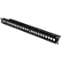Патч-панель 19" под 24 модуля Keystone, 1U с задним организатором, заземл., черная