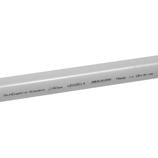 UEA ПВХ 40мм 3м Труба жорстка гладка з розтрубом
