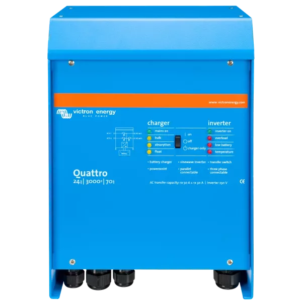 VictronEnergy Quattro 24/3000/70-50/50 однофазний чиста синусоїда Інвертор