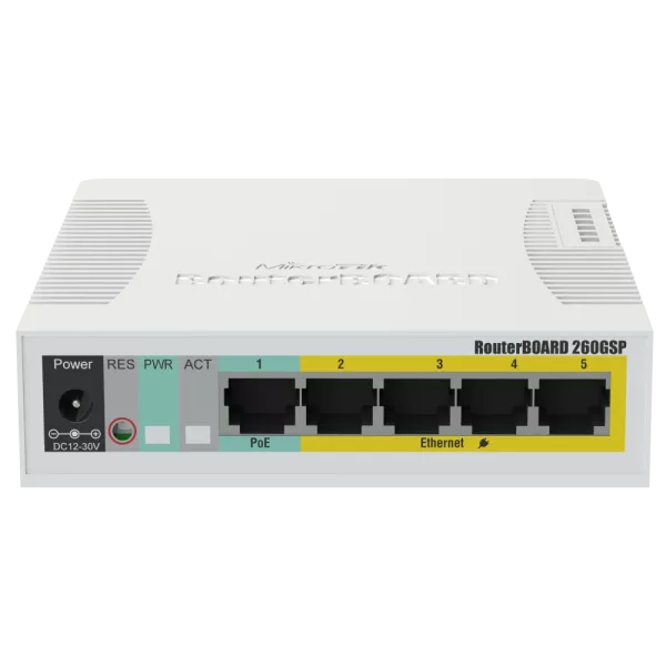 MikroTik RB260GSP (CSS106-1G-4P-1S) PoE Комутатор 5 портів керований