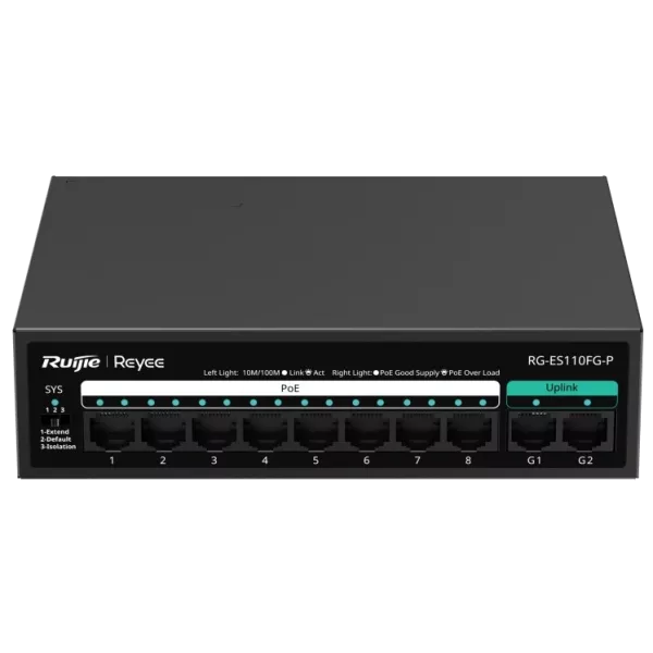 Ruijie Reyee RG-ES110FG-P PoE Комутатор 10 портів некерований