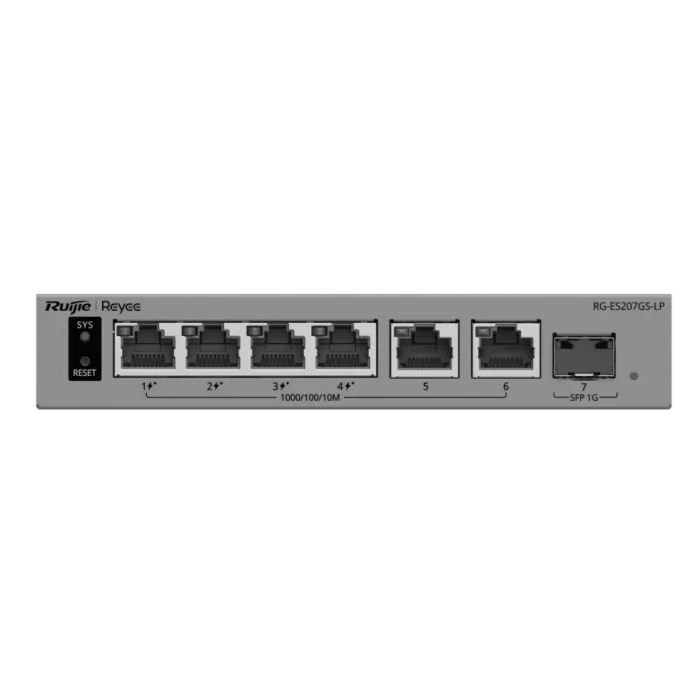 Ruijie RG-ES207GS-LP PoE Коммутатор 6 портов управляемый облачно