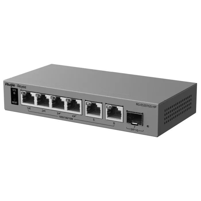 Ruijie RG-ES207GS-HP PoE Коммутатор 6 портов управляемый облачно
