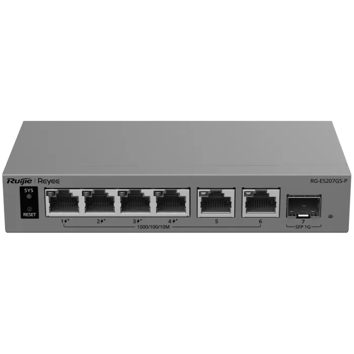 Ruijie RG-ES207GS-P PoE Комутатор 6 портів керований хмарно