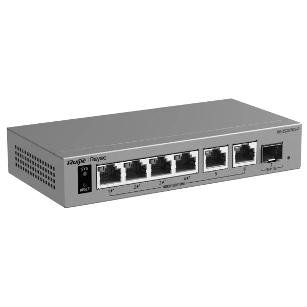 Ruijie RG-ES207GS-P PoE Комутатор 6 портів керований хмарно