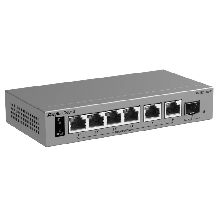 Ruijie RG-ES207GS-P PoE Комутатор 6 портів керований хмарно
