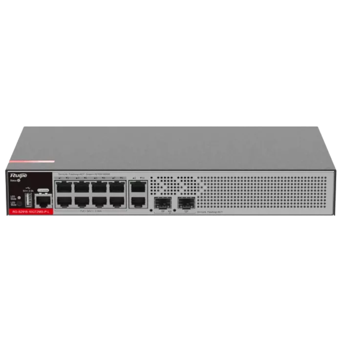 Ruijie RG-S2915-10GT2MS-P-L Layer 2+ PoE+ Комутатор 12 портів керований