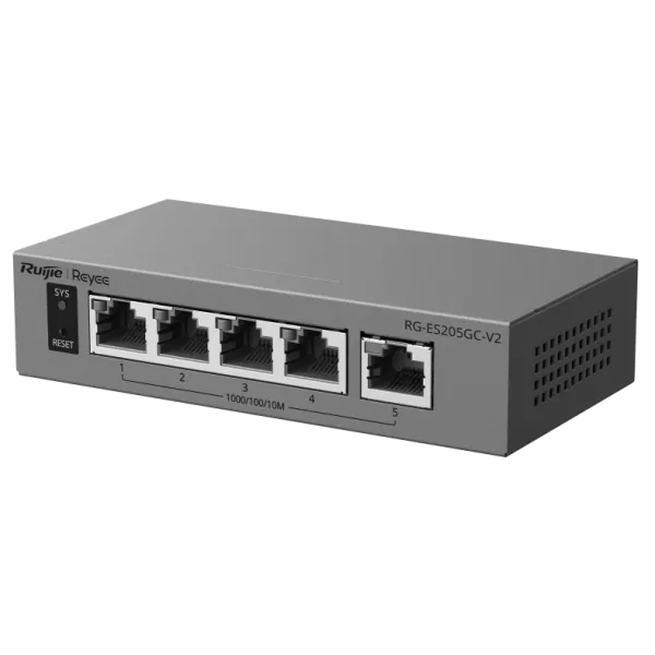 Ruijie Reyee RG-ES205GC-V2 Комутатор 5 портів керований хмарно