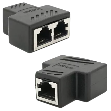 RJ45 8P8C мама / 2x мама Q100 З'єднувач екранований