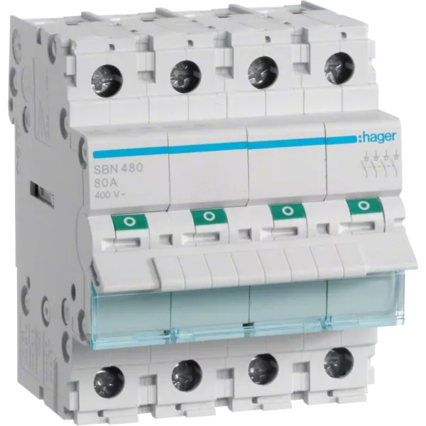 Hager SBN480 Вимикач навантаження 4-полюсний 80А/400В