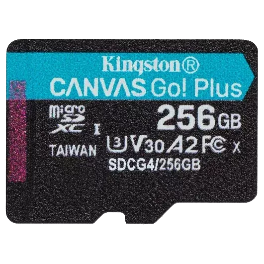 KINGSTON 256GB microSDXC Canvas Go Plus Gen4 200R Модуль флеш-пам'яті