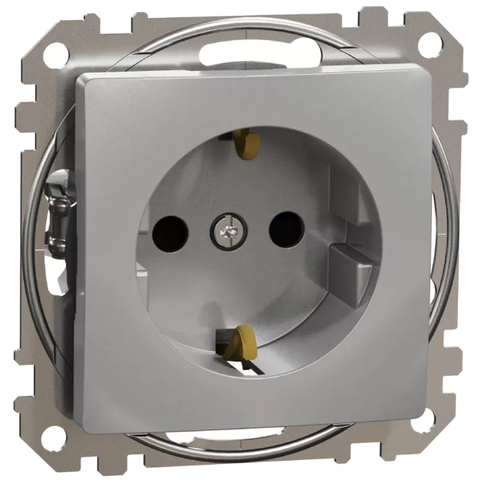 Schneider Electric Sedna Design & Elements SDD113022 с заземлением и шторками Розетка