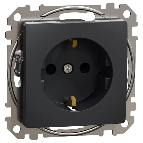Schneider Electric Sedna Design & Elements SDD114022 Розетка з заземленням та зі шторками Чорний Sedna Design