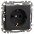 Schneider Electric Sedna Design & Elements SDD114022 Розетка з заземленням та зі шторками Чорний Sedna Design