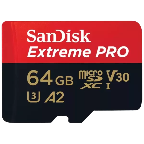 SanDisk microSD 64GB C10 UHS-I U3 Extreme Pro V30 + SD Карта пам'яті