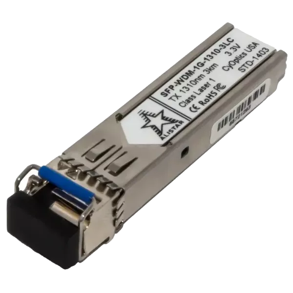 ALISTAR SFP-1G-BX-U-L03 SFP 1G 1SM WDM LC 3KM TX1310/RX1550nm DDM Модуль