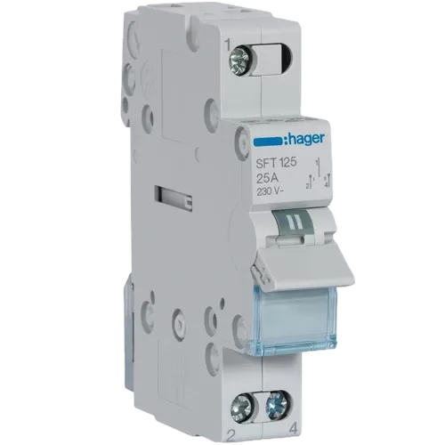 Hager SFT125 Перемикач I-0-II з загальним виходом зверху, 1-пол., 25А/230В