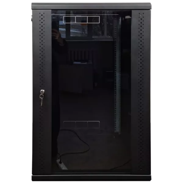 EServer 21U 600х600х1036 скло, чорна Шафа