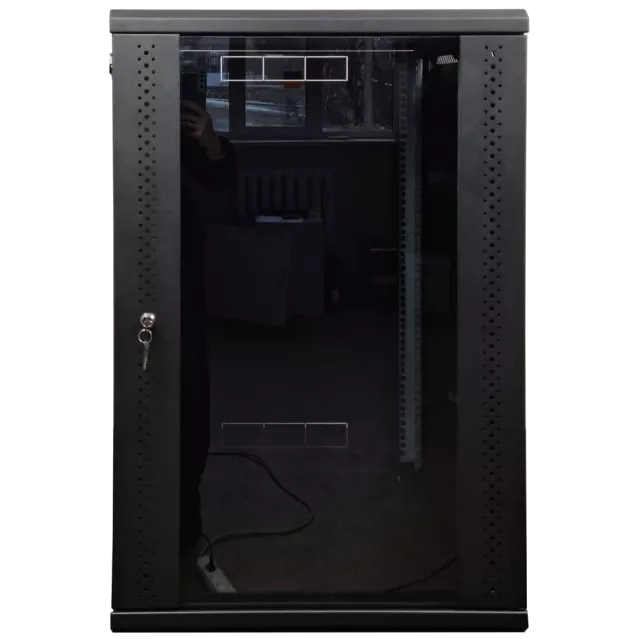 EServer 21U 600х600х1036 скло, чорна Шафа
