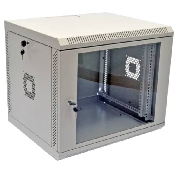 19" 9U 600х350х507 мм акриловое стекло серый Шкаф