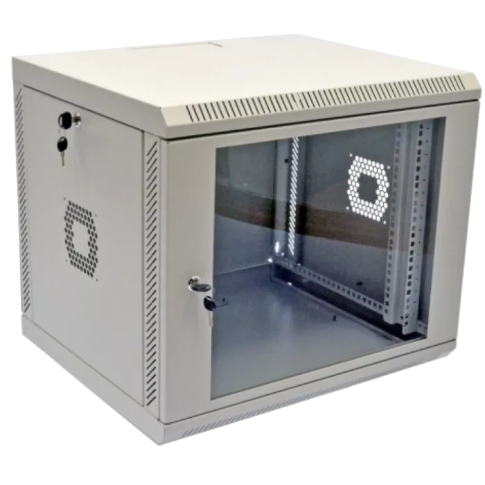 19" 9U 600х350х507 мм акриловое стекло серый Шкаф