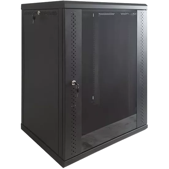 EServer 12U 600х350х637 скло, чорна Шафа