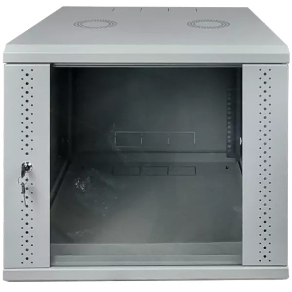 EServer 9U 600х500х503 скло, сіра Шафа