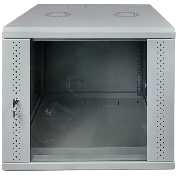 EServer 9U 600х500х503 скло, сіра Шафа