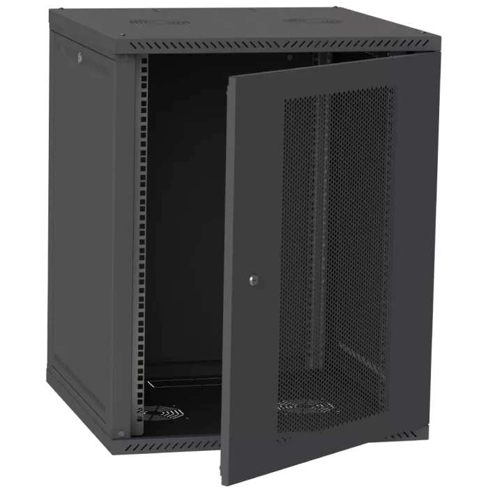 IPCOM СН-15U 600х450 перфорация RAL9005 Шафа серверна