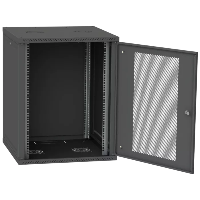 IPCOM СН-15U 600х450 перфорация RAL9005 Шафа серверна