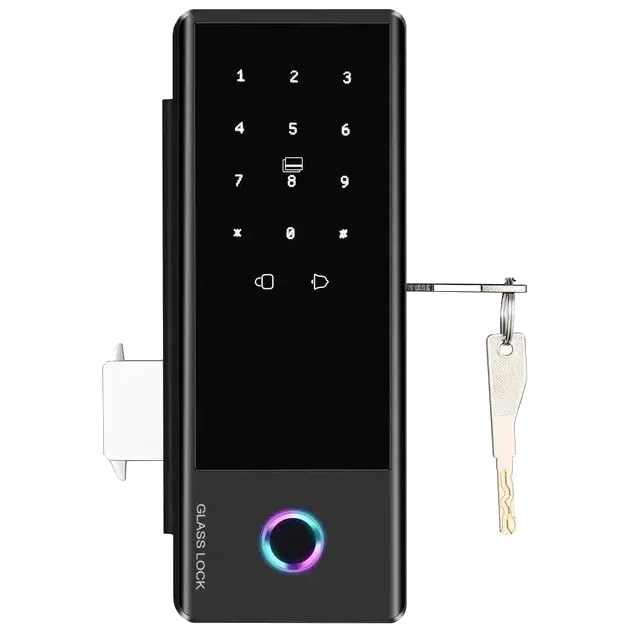 SEVEN LOCK SL-7776BF black Розумний біометричний замок на скляні двері