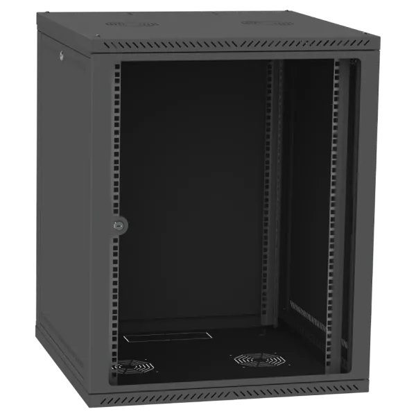 IPCOM СН-15U 600х450 скло RAL9005 Шафа серверна
