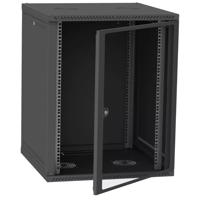IPCOM СН-18U 600х450 стекло RAL9005 Шкаф серверный