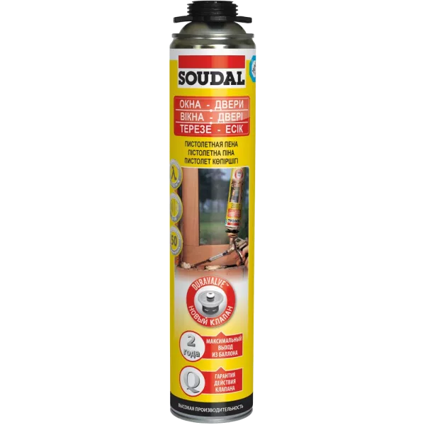 SOUDAL 750мл Піна монтажна пістолет