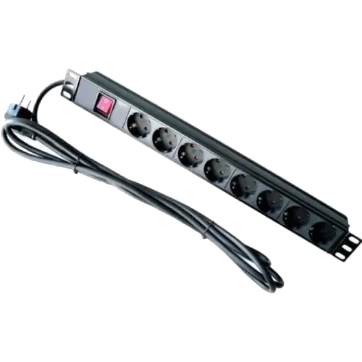 Hypernet SPP8 Фільтр 8 розеток + кабель 1,8м 19'' з вимикачем
