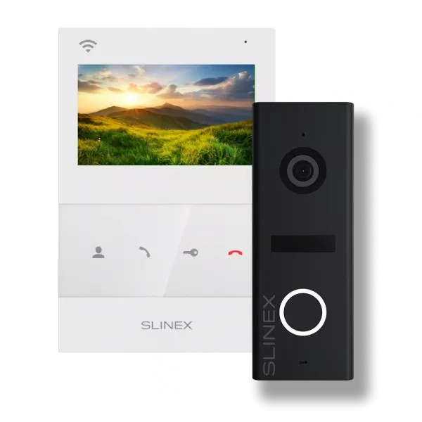 Slinex SQ-04N Cloud white + ML-17HD black Комплект видеодомофон + панель вызова