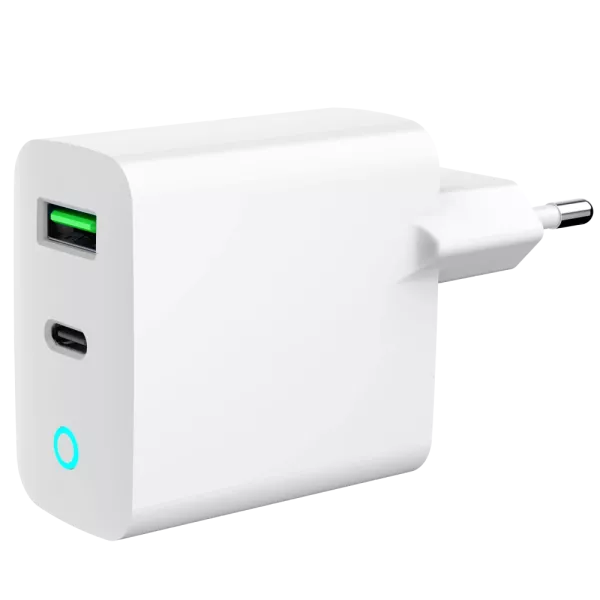 Gembird TA-UC-PDQC20L-W-01 1 USB-A + 1 Type-C (PD20Вт + QC3.0 18Вт) Мережевий зарядний пристрій