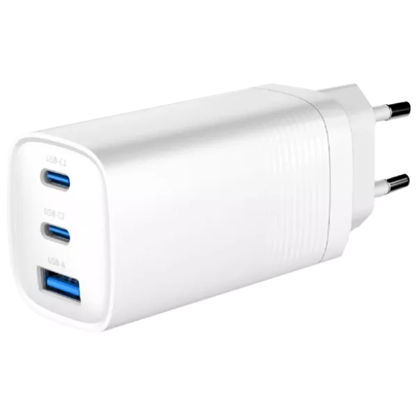 Gembird TA-UC-PDQC65-01-W (USB Type A + USB Type C) Мережевий зарядний пристрій