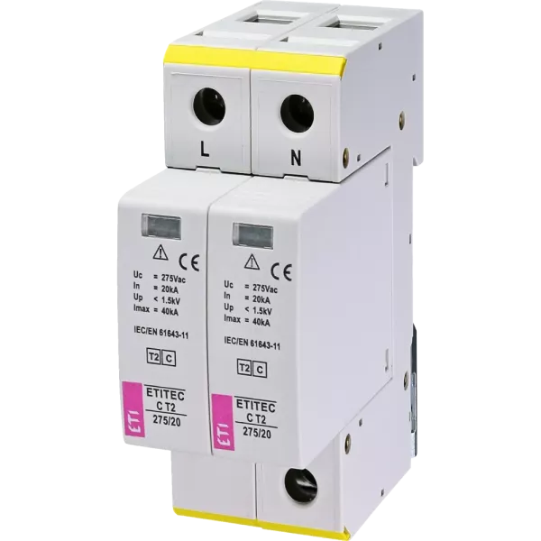 ETI TEC C T2 275/20 (2+0) 2p Обмежувач перенапруги