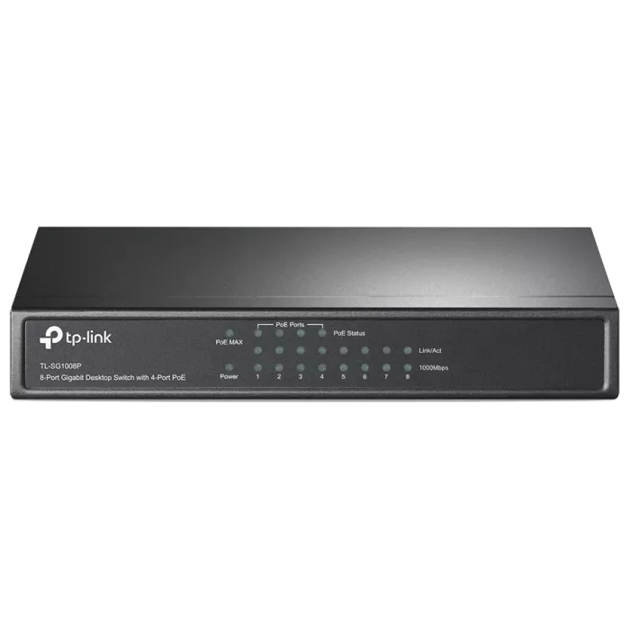 TP-LINK TL-SG1008P 8xGE (4xPoE) 65.2Вт Комутатор 8 портів некерований