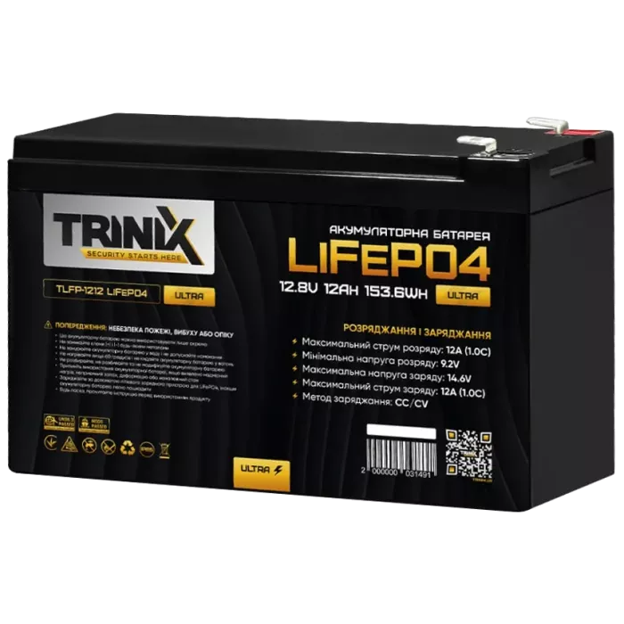 TRINIX TLFP-1212 Ultra 12А•ч 12В Літієва акумуляторна батарея