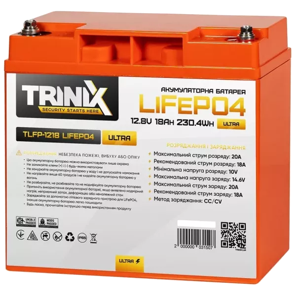 TRINIX TLFP-1218 Ultra 18А*г 12В Літієва акумуляторна батарея