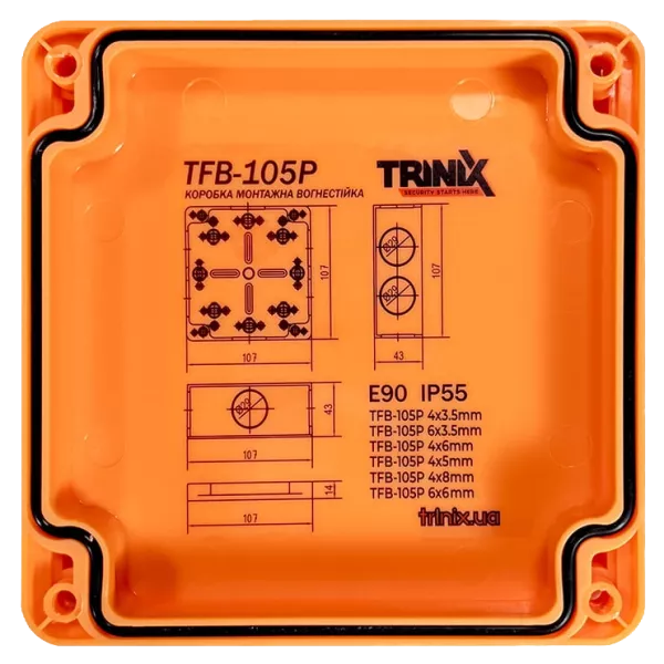 Trinix TFB-105P 4x3.5 Вогнестійка розподільна коробка